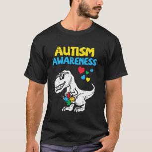 Autism Medvetenhet Trex Dino Söt Dinosaurie Småbar T Shirt