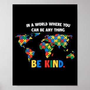 Autism Medvetenhet Var Snäll Mot Andra Stöd Autism Poster
