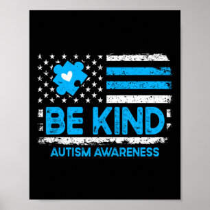 Autism Medvetenhet Var Snäll Vänlighet För Män Kvi Poster