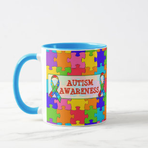 Autism Medvetenhetsband Pusselbitar Mugg