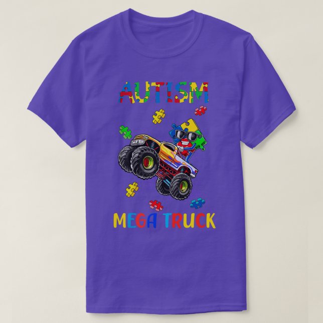 Autism Mega Lastbil 10 T Shirt (Design framsida)