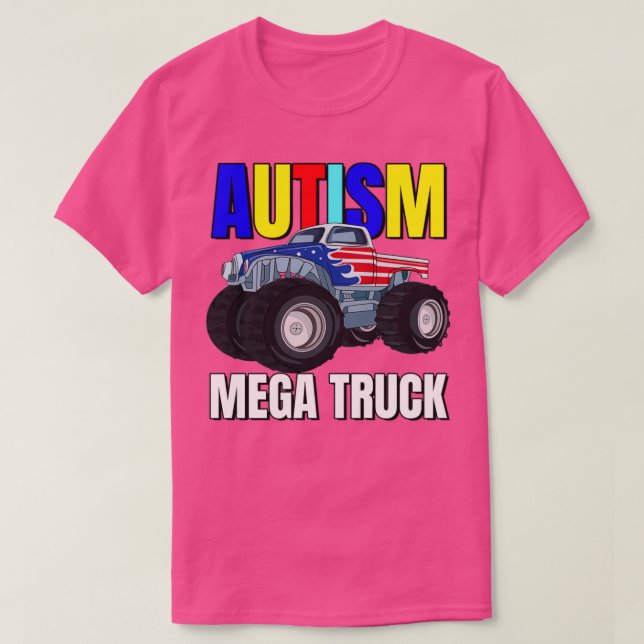 Autism Mega Lastbil Crushing Autism Awareness Mons T Shirt (Design framsida)