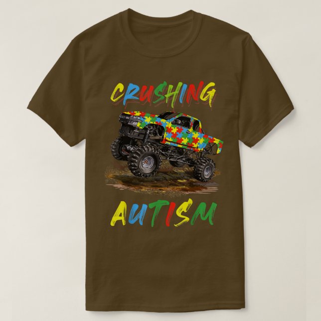 Autism Mega Lastbil Crushing Autism Back to school T Shirt (Design framsida)