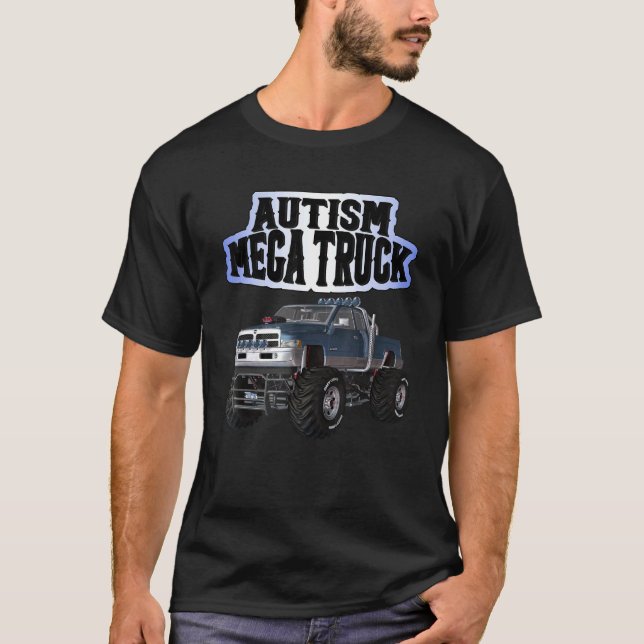 Autism Mega Lastbil T Shirt (Framsida)