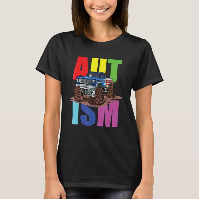 Autism Mega Lastbil T Shirt (Framsida)