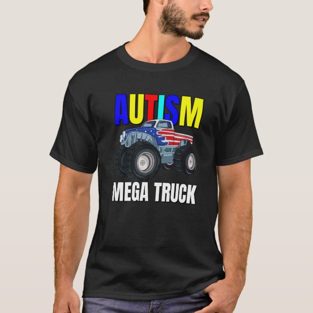 Autism Mega Lastbil T Shirt (Framsida)