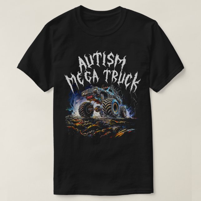 Autism Mega Lastbil T Shirt (Design framsida)