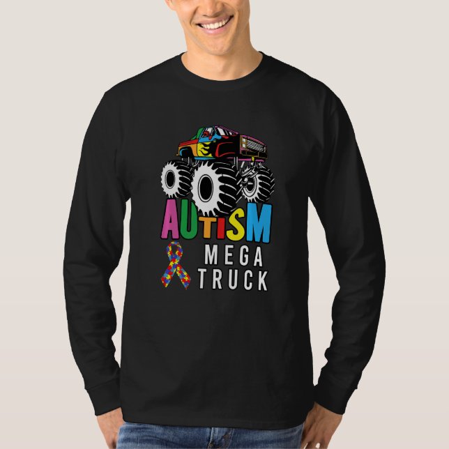 Autism Mega Truck  Mega Truck T Shirt (Framsida)