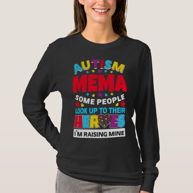 Autism Mema Folk kollar upp sina hjältar Stigning  T Shirt (Framsida)