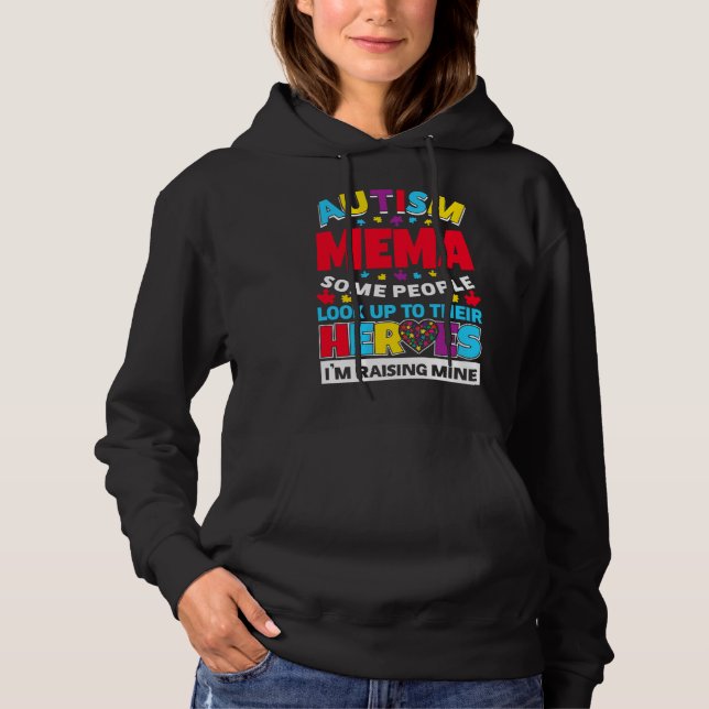 Autism Mema Folk kollar upp sina hjältar Stigning  T Shirt (Framsida)