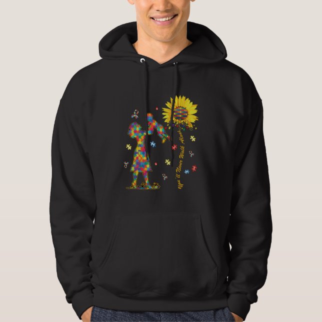 Autism Mom And Son Autism Awareness Puzzle Piece S Hoodie (Framsida)