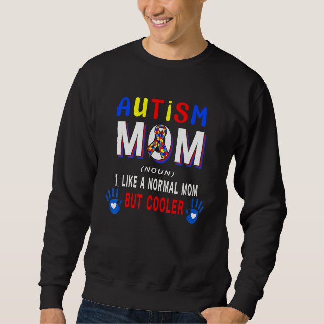 Autism Mom Definition Cooler Proud Autism Awarenes Lång Ärmad Tröja (Framsida)