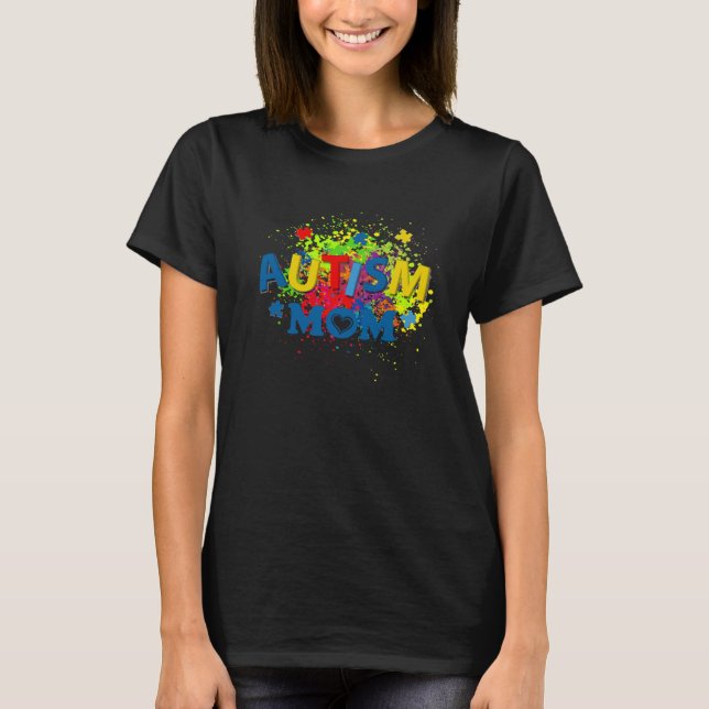 Autism Mom Mother Sunflower Puzzle Piece Autism Aw T Shirt (Framsida)