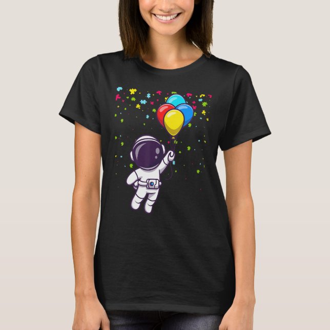 Autism Mom Teacher Youth Kids Astronaut Autism Awa T Shirt (Framsida)