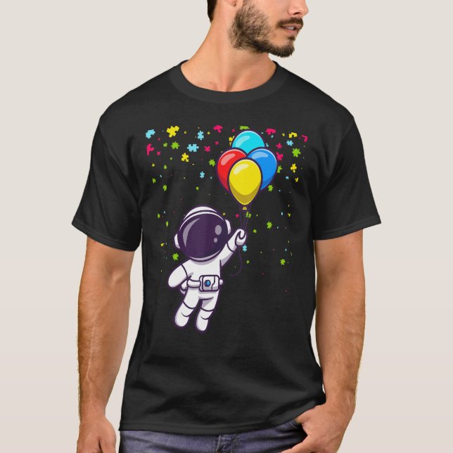 Autism Mom Teacher Youth Kids Astronaut Autism Awa T Shirt (Framsida)