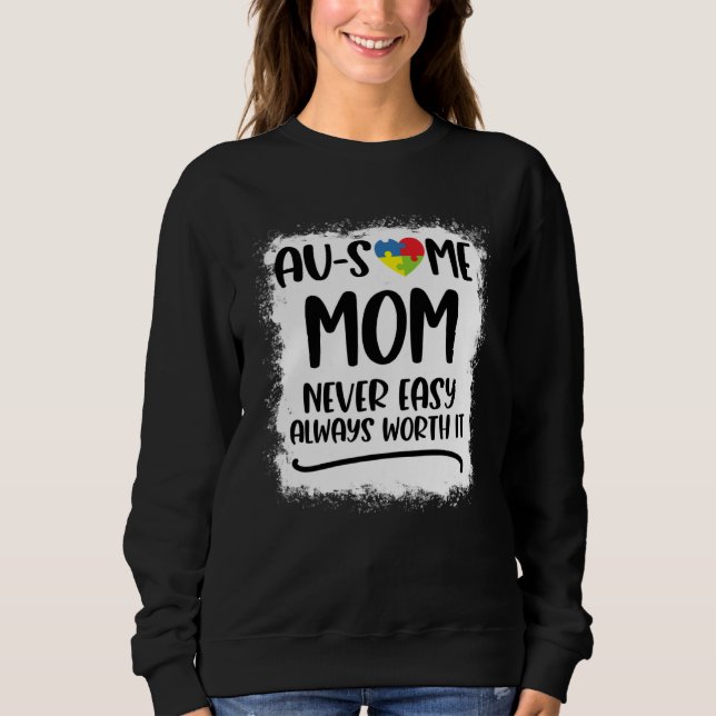 Autism Mom  Women Son Ausome Mom In April We Wear  T Shirt (Framsida)