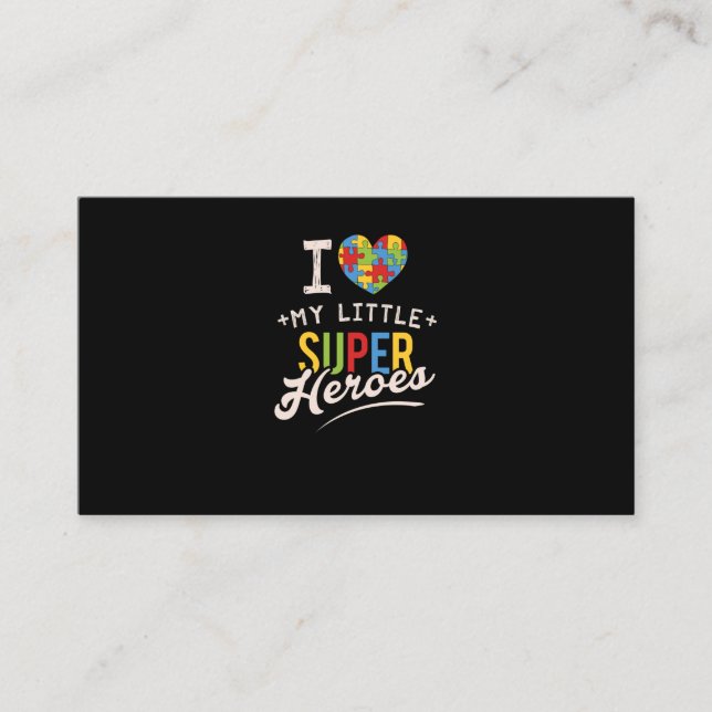 Autism Month T-Shirt for Speciell Education Teache Visitkort (Framsida)