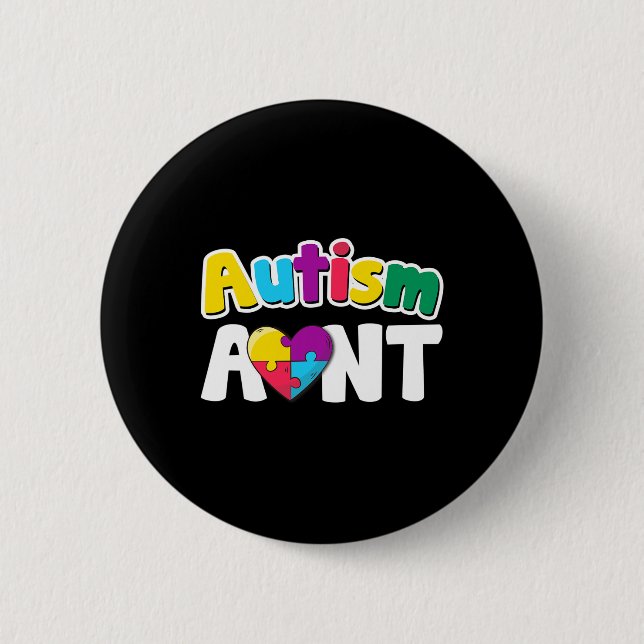 Autism Moster Awareness Puzzle Delarare Färg Gift Knapp (Framsida)