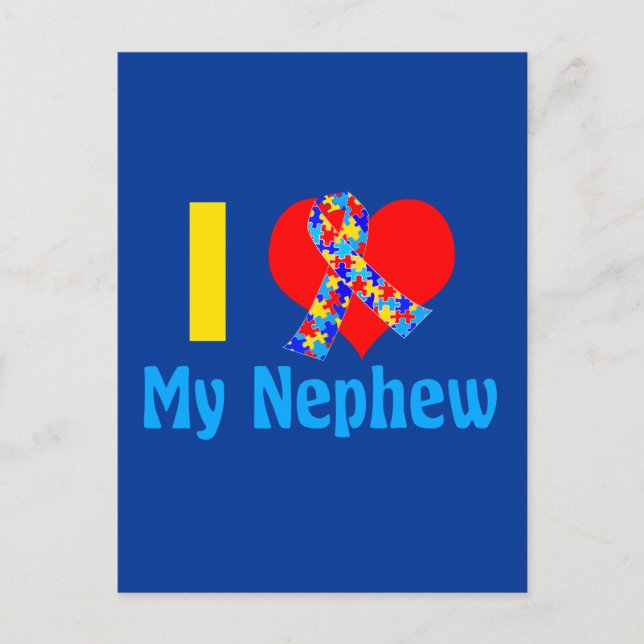 Autism Moster I Kärlek Mitt nehewblåhjärta Vykort (Framsida)