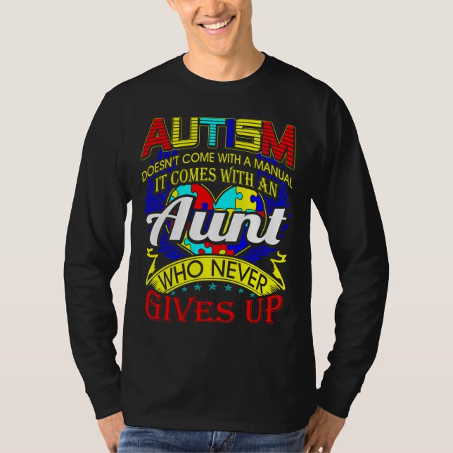Autism Moster ökar aldrig medvetenheten om Ge T Shirt (Framsida)