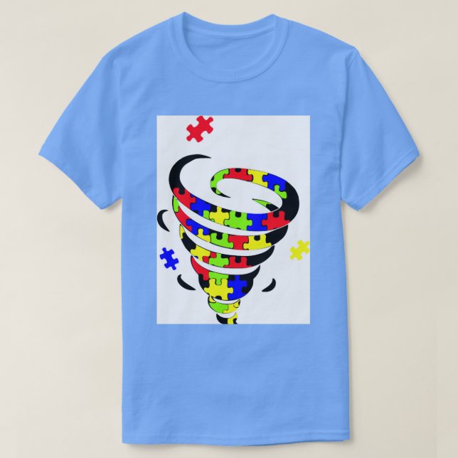 Autism Nacke Gaiter Autism Tornado T Shirt (Design framsida)