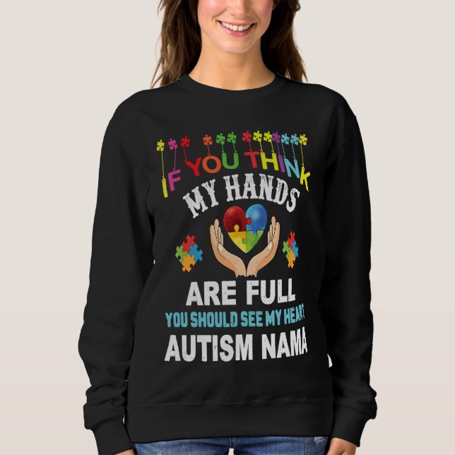 Autism Nama Autism Awareness Love Heart Puzzle Pie T Shirt (Framsida)