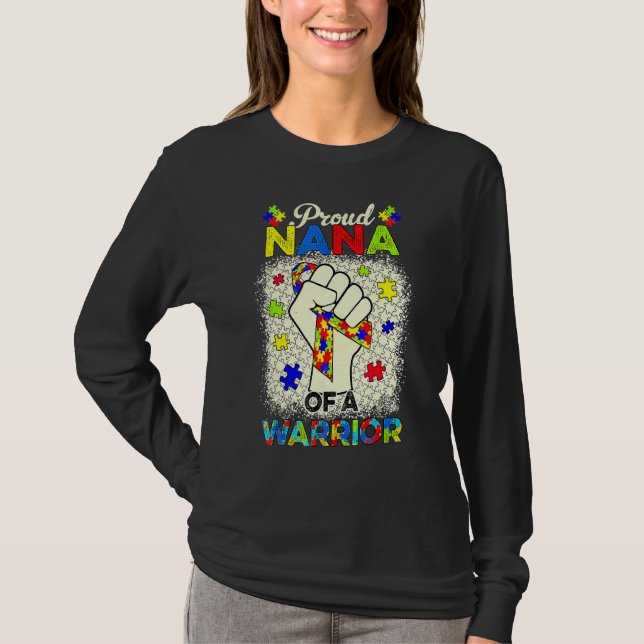 Autism Nana från Autism Awareness Warrior Support  T Shirt (Framsida)
