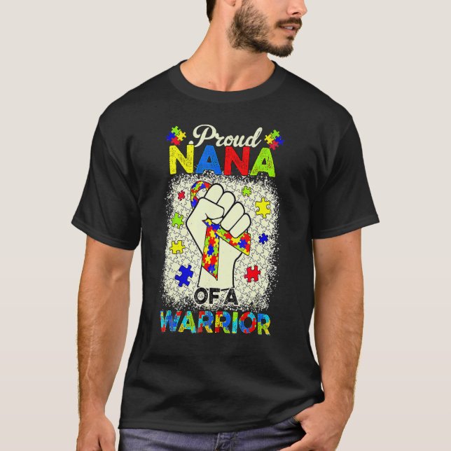 Autism Nana från Autism Awareness Warrior Support  T Shirt (Framsida)