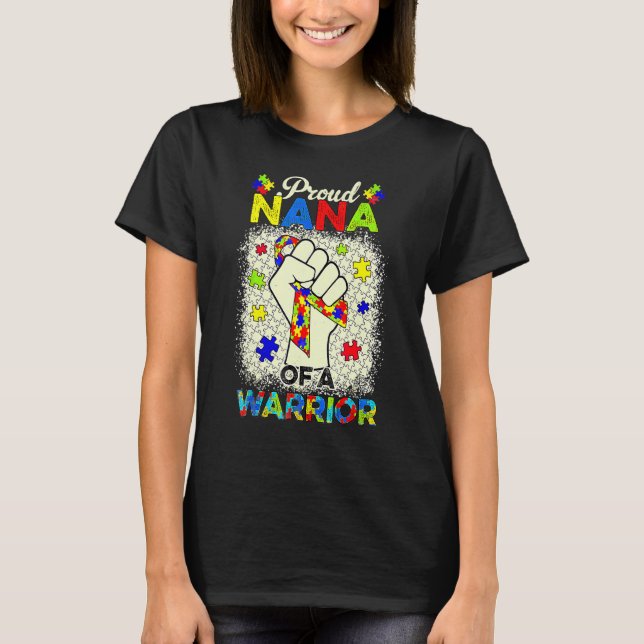 Autism Nana från Autism Awareness Warrior Support  T Shirt (Framsida)