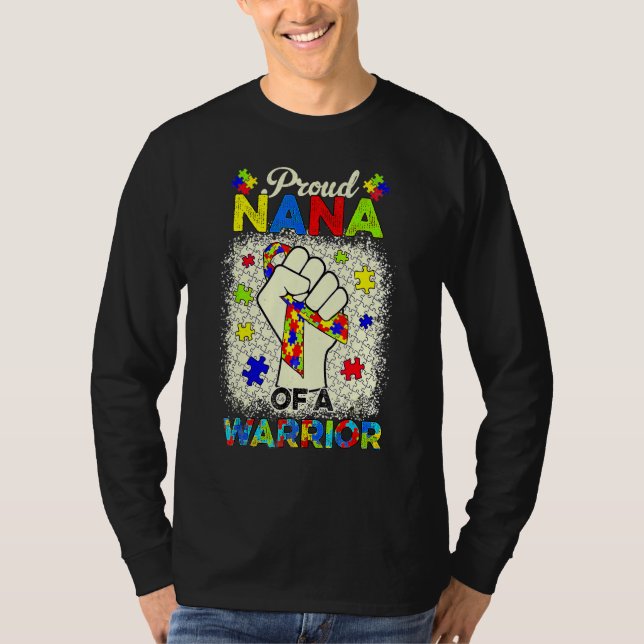 Autism Nana från Autism Awareness Warrior Support  T Shirt (Framsida)