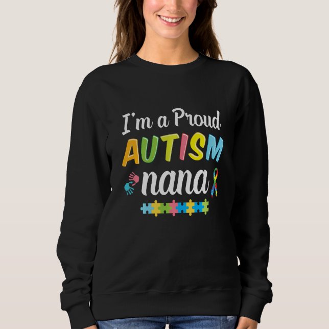 Autism Nana-medvetande för jag är en stolt autism  T Shirt (Framsida)