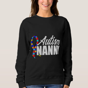 Autism Nanny Puzzle Ribbon Autistic Awareness Mont T Shirt