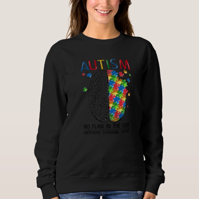 Autism no flaw in code Autistic Brain Autism A T Shirt (Framsida)