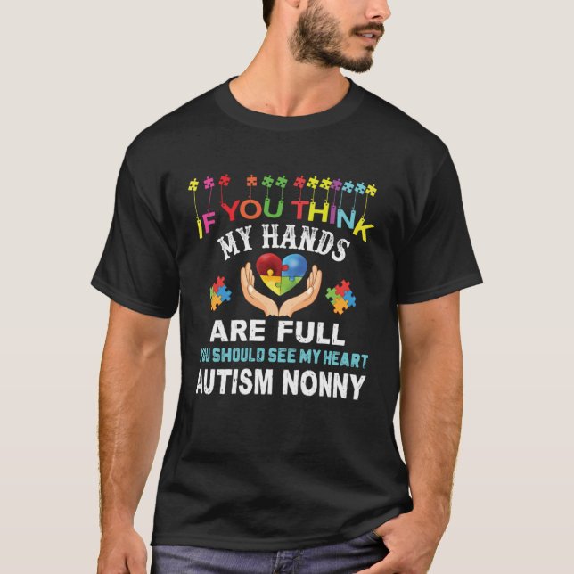 Autism Nonny  Autism Awareness Puzzle Piece Kindne T Shirt (Framsida)