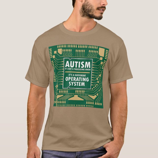 Autism Not Error Different Operating System Autist T Shirt (Framsida)
