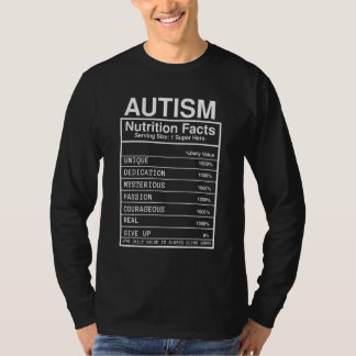 Autism Nutrition Facts 2022 Autism Awareness Month T Shirt
