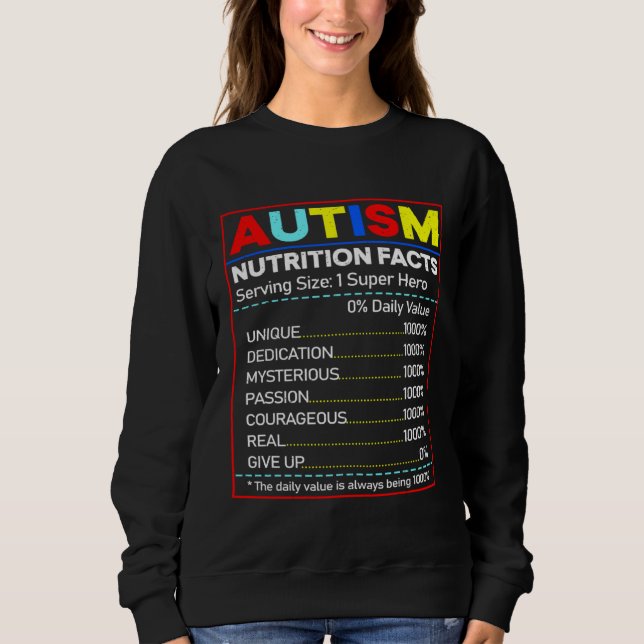 Autism Nutrition Facts Toddler Autism Awareness Mo T Shirt (Framsida)