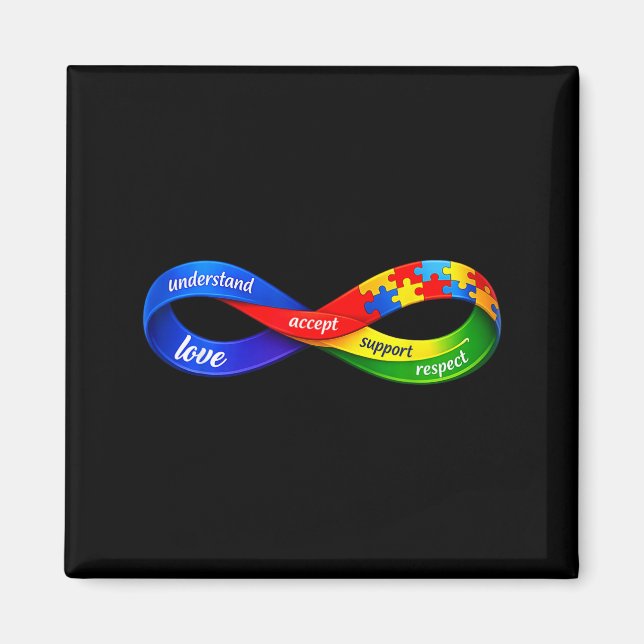 Autism oändlig bandesign neurodiversitet magnet (Framsidan)