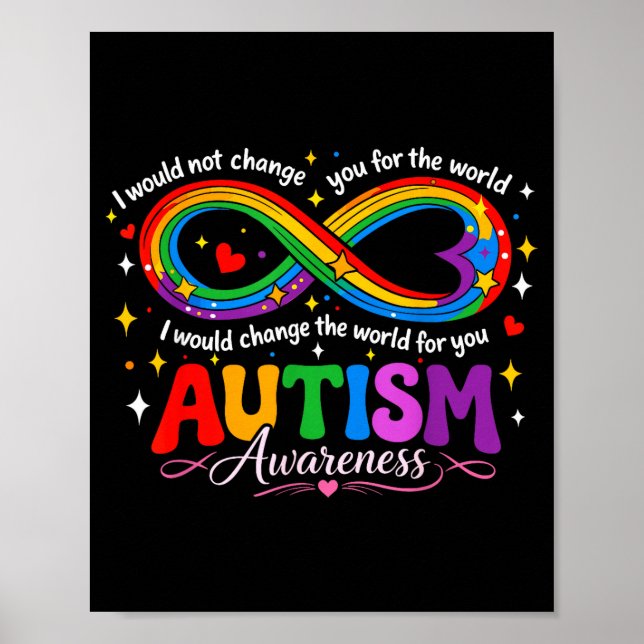 Autism oändlig medvetenhet mamma regnbåge poster (Framsidan)