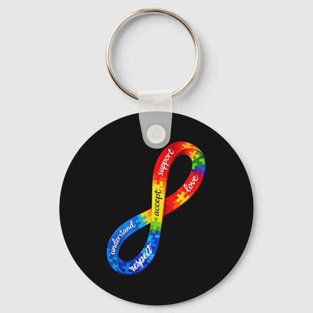Autism oändlighetsband design en neurodiversitet nyckelring (Framsida)