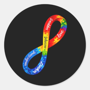 Autism oändlighetsband design en neurodiversitet runt klistermärke