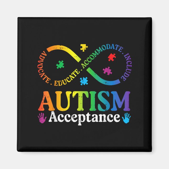 Autism Oändlighetstecken ASD-medvetenhet Acceptans Magnet (Framsidan)