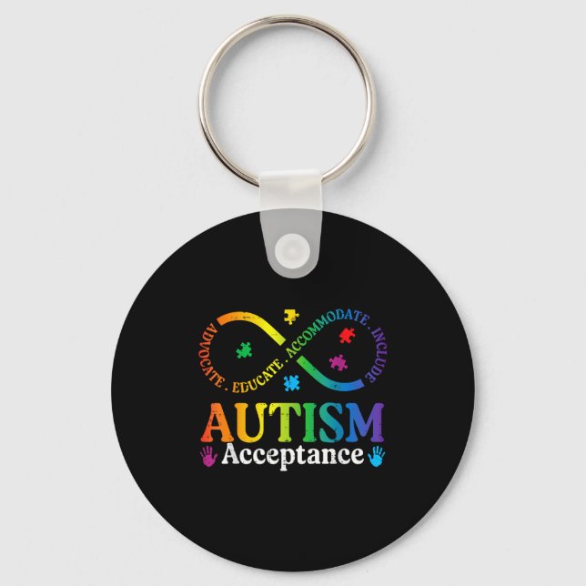 Autism oändlighetstecken asd medvetenhet acceptans nyckelring (Framsida)