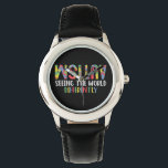 Autism: Olika Autism Awarene i världen Armbandsur<br><div class="desc">Autism som ser världen med olika autism</div>