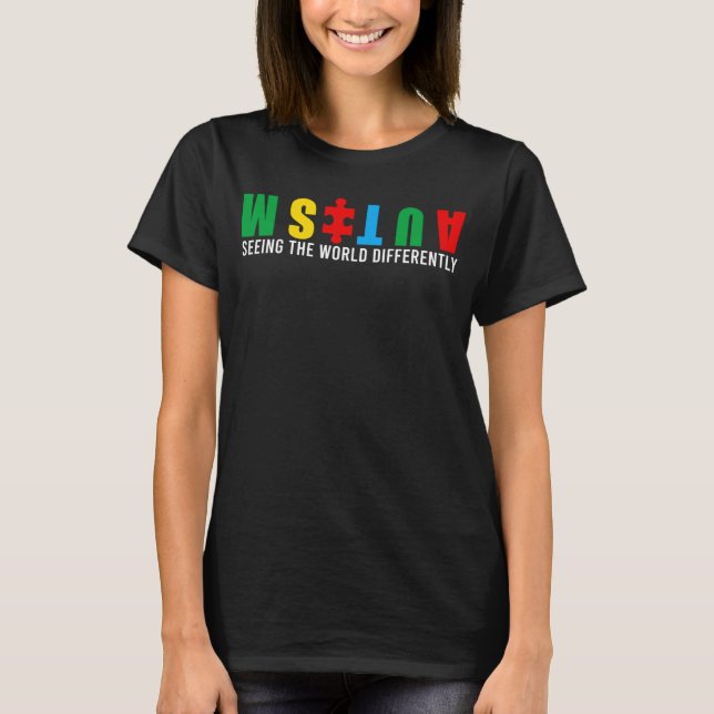 Autism: Olika Autism Awarene i världen T Shirt (Framsida)