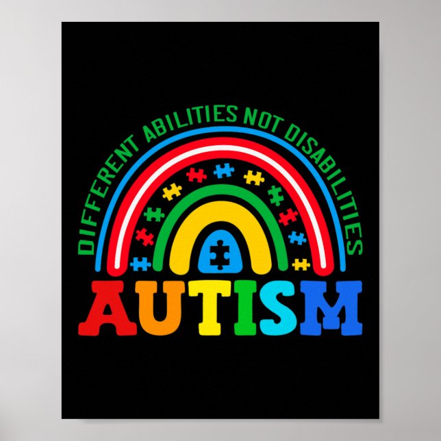 Autism Olika förmågor, inte funktionshinder Autism Poster (Framsidan)