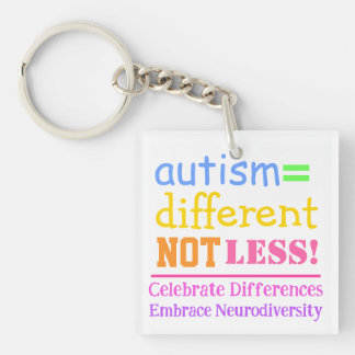 Autism=Olika, minst autism, akrylisk nyckelkedja