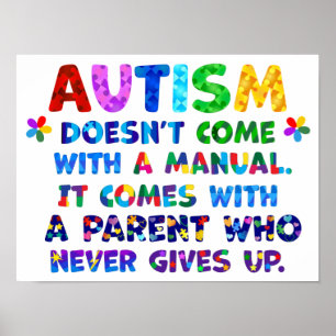 AUTISM överordnad Ge aldrig upp Poster