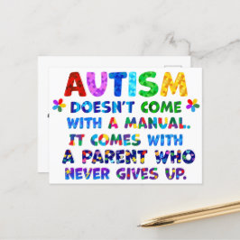 AUTISM överordnad Ge aldrig upp Vykort