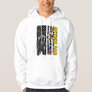 Autism Pappa Björn Flagga Medvetenhet T-Shirt Desi Hoodie